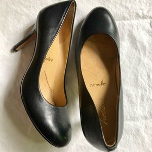 Black Leather Pumps